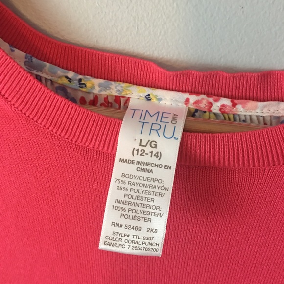 TIME and TRU Sweater Layered Floral Print Large - Picture 5 of 5